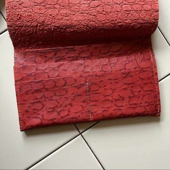 Leather Clutch Wallet in Red Brick - Picture 6 of 8